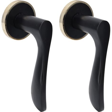 Serrure de porte silencieuse à ouverture facile, style européen, poignée de porte intérieure pour chambre ou salle de bain, noire (1/5)