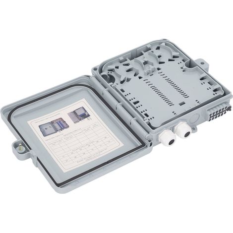 Boîtier de raccordement fibre optique 12Coeurs étanche IP65 extérieur intérieur SC FC PLC avec clé PP ABS (1/5)