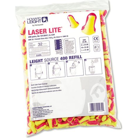 Recharge pour distributeur de bouchons d'oreilles LASER-LITE LS500 (sachet 500 paires) - HOWARD LEIGHT BY PIP