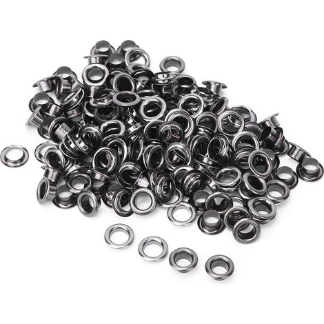 100 rivets creux double face en laiton (métal canon) de 6 mm – adaptés aux vêtements, sacs, ceintures et chaussures.