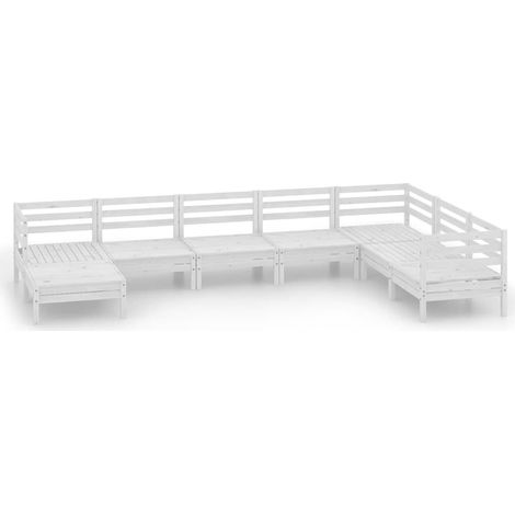 Maison Exclusive - 8-tlg. Garten-Lounge-Set Massivholz Kiefer Wei (1/5)