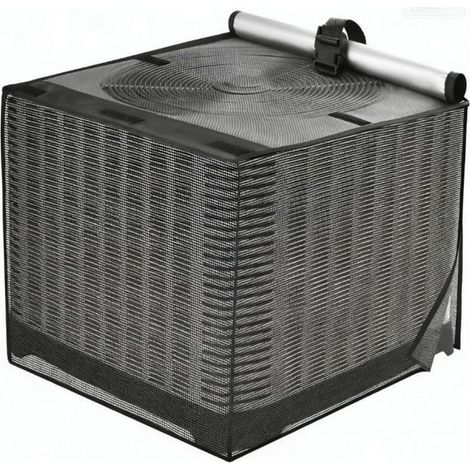 Housse de protection en maille imperméable pour climatiseur - Protection contre les intempéries - Noir - 90 x 55 x 75 cm (1/5)