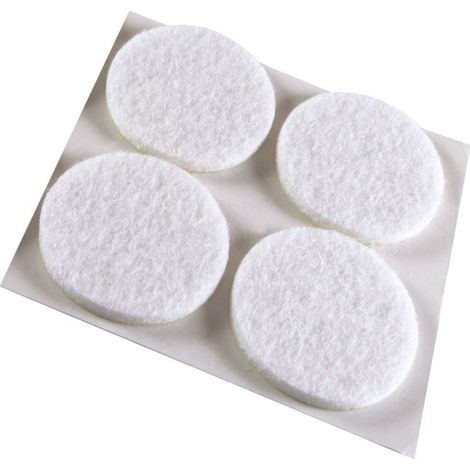 FELTRINI ADESIVI TONDI Ø  35 MM. - BIANCO - 4 PZ. (1/2)