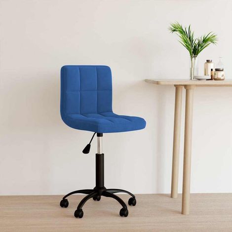 vidaXL Chaise pivotante de bureau Bleu Velours (1/5)