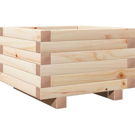 Vassoio per fioriera aiuola rialzata piante fiori terrazza giardino 40 x 40 x 26,5 cm legno di pino massiccio marrone 020037528