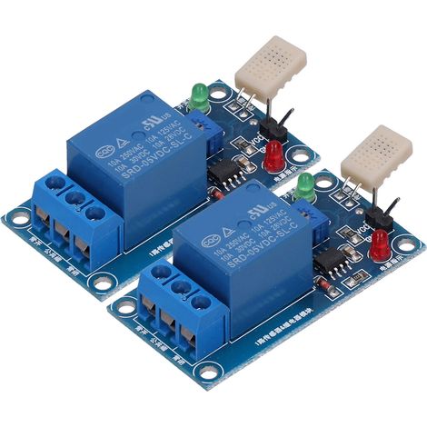 Module Relais Humidité 5V DC Capteur Hygromètre PCB Contrôle Automatique Interrupteur Régulateur pour Distribution Électrique Lot de 2 (1/5)