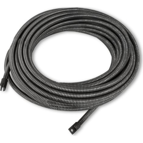 EBERTH Spirale 20m Ersatzteil für Rohrreiniger Rohrreinigungsmaschine Elektrisch, Robustes Metall, M6 Kupplung für alle gängigen Bohrköpfe, 13mm Durchmesser, für 5 bis 10cm Rohrdurchmesser (1/4)