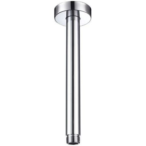 Bras de douche avec bride 20cm Bras de douche universel pour montage au plafond pour pomme de douche fixe et pomme de douche pluie chromé (1/4)