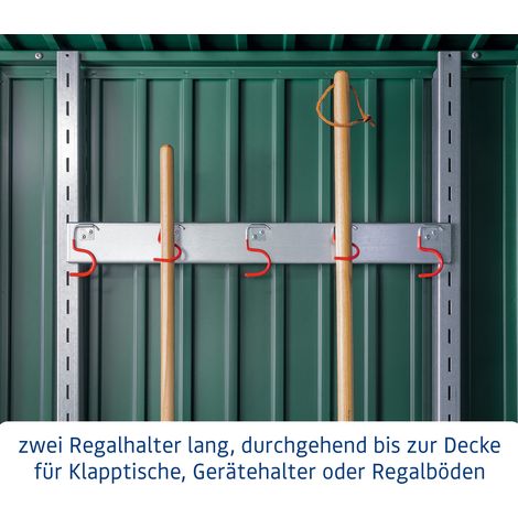 Hörmann Ecostar Regalhalterset für EcoStar Gerätehäuser, silber, lang (194,6 cm)