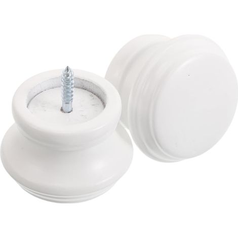 2 Embouts de Tringle à Rideaux en Bois Blanc à Visser (1/5)
