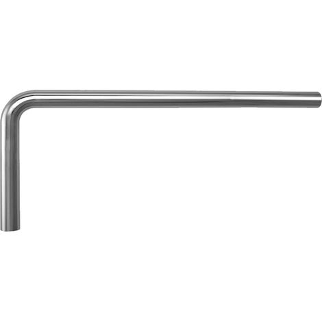 tecuro Abgangsrohr - Bodenrohr, Länge 680 mm mit 90° Bogen - verchromt
