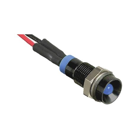 Voyant LED lumineux Bleu RS PRO, dia. 8mm, 2V c.c., IP67 ( Prix pour 1 )