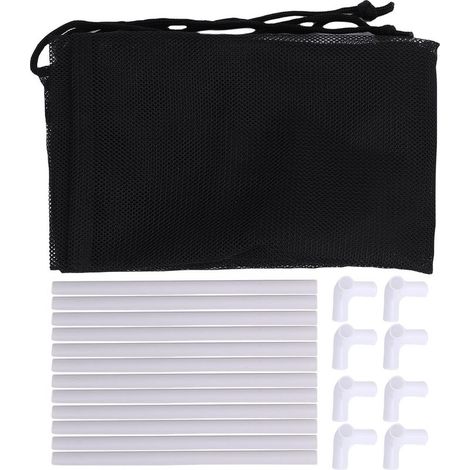 Sachet Filtre pour Pompe Bassin Anti-Blocage avec Maille Protectrice Cadre Adjustable Nylon Plastique 12 Bras Connecteurs 345g 1x Couverture (1/5)