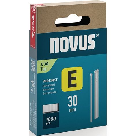 Clavos E Tipo J L.30mm Alambre B.1,2mm con cabeza 1000 unidades NOVUS