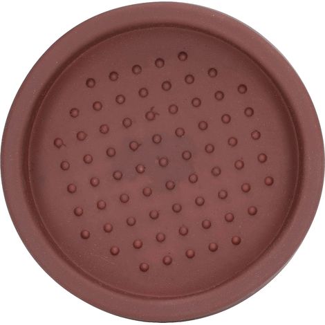Tapis rond en silicone pour tasseur à café, résistant à la chaleur, portable, antidérapant, marron. (1/5)