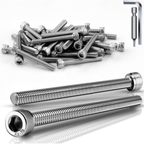 6 Pièces Vis Inox M8x90 mm Vis Tête Cylindrique DIN912 / ISO 4762 Boulon Inox Six Pans Creux Vis Allen pour Réparation Mécanique de Meubles (1/5)