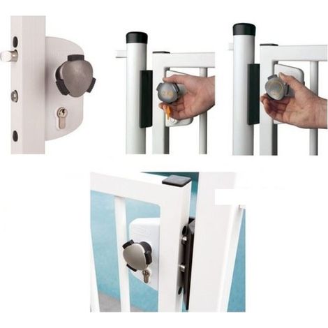 Locinox – Serrure de sécurité enfant pour portillon de piscine – Profil 40 mm – Acier inoxydable – Pêne à roulette – Norme NF P90-306
