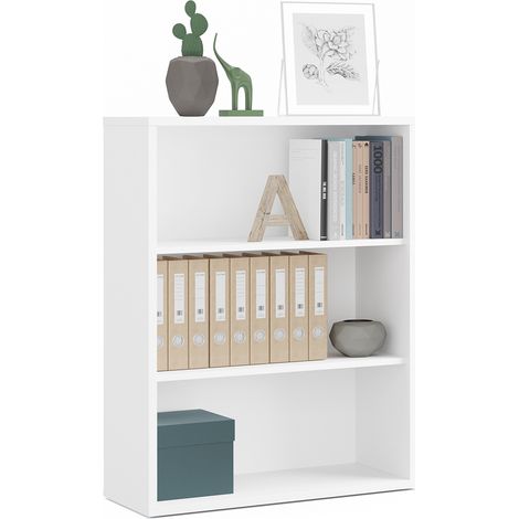 Étagère de bureau coloris blanc - Hauteur 99.5 x Longueur 75.5 x Profondeur 33 cm -PEGANE- (1/2)