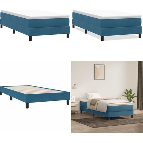 vidaXL Sommier à lattes de lit sans matelas bleu foncé 90x210 cm (1/5)