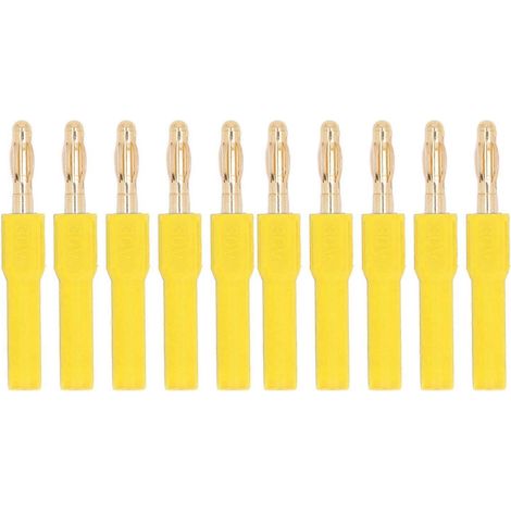 10 Stück Bananenstecker, 4,0 mm Stecker auf 2 mm Buchse, 30 V AC, 60 V DC, 32 A, für Testzwecke, gelb