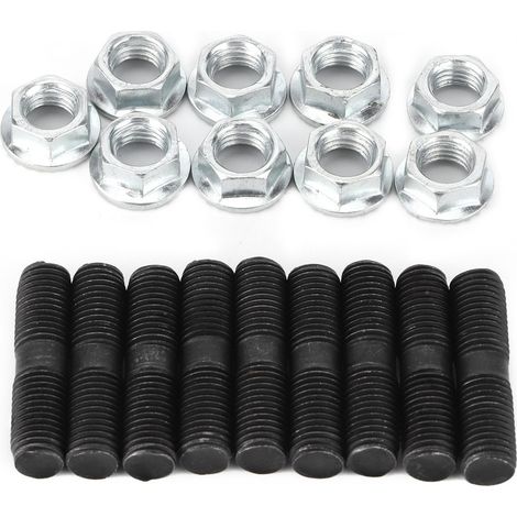 Kit de 9 goujons turbo M10x1,25 avec écrous de blocage, accessoire pour véhicule Mitsubishi (1/5)