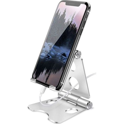 BelleRise - Support de téléphone réglable, support de bureau pliable entièrement pour téléphones portables et tablettes de 4 à 11 pouces (1/5)