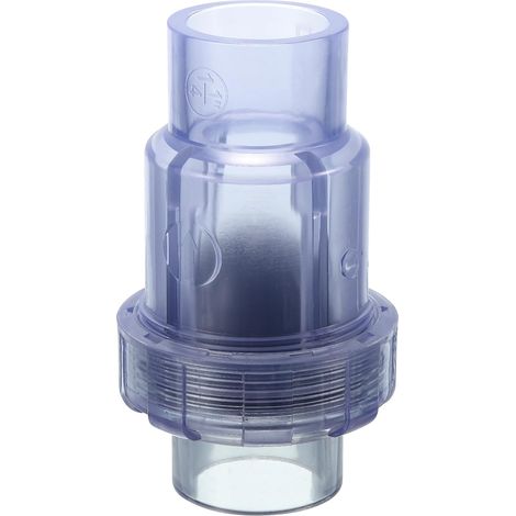Clapet Anti-Retour UPVC, 40mm ID Clapet Anti-Retour à Union Simple Pour Tuyau OD 1 1/4" DN32 Glissement à Bascule Anti-Retour Pour Prévention De Reflux, Transparent (1/5)