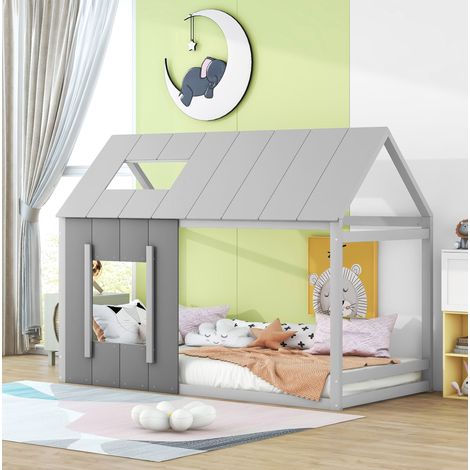 letto struttura letto 90x200 design casa grigio OKMYHOME (1/5)