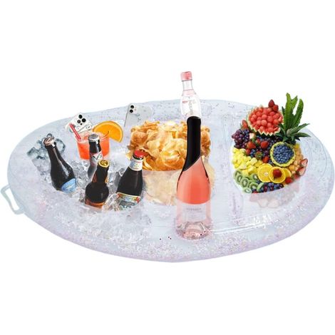royaluxe -Gobelet Gonflable Piscine,Support Gonflable de Boisson avec 8 Trous,Bar Flottant Piscine avec Pompe à Air,Plateau Gonflable Bar Flottant pour Vacance Plage Piscine etc (1/5)