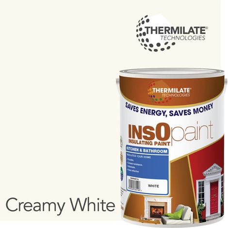 InsOpaint Kitchen & Bathroom Paint - Best Anti-Mould Protection, Insulating Walls & Ceilings - Creamy White - 5L (1/5)
