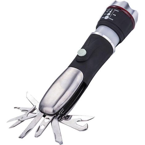 Lampe torche LED avec marteau multifonction pour campement d'urgence-AquaForge (1/4)