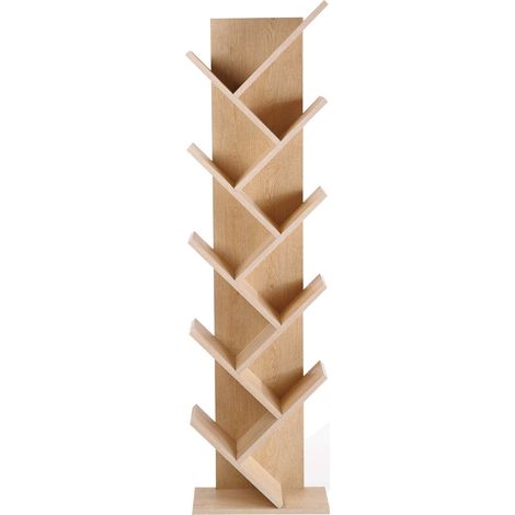 Rebecca Mobili Libreria Scaffale 10 Ripiani Legno Marrone Chiaro 160x44,5x22 (1/5)