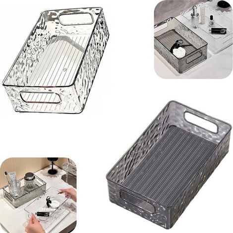 Boîtes de rangement pour cosmétiques lot de 2 - bacs 15,5 x 26 cm sans couvercle (1/5)