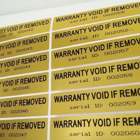 108 etichette adesive sigillo di garanzia con ID seriale (1/4)