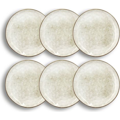 Lot de 6 assiettes plates en grès 27,5cm, BORAL (1/5)