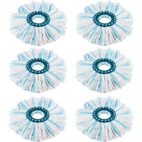 Set di 12 teste di ricambio per mop Leifheit Clean Twist Disc Mop/Clean Twist Disc Mop Ergo, mop in microfibra per tutti i tipi di pavimento, mop a doppia fibra in grado di assorbire efficacemente (1/5)