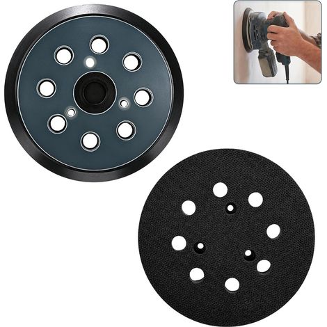 2Pcs Plateau Ponceuse pour 125mm, 8 Trous, Plateau de Ponçage Auto-Agrippant, Support pour Disque Meuleuse 125 Metal, Accessoire Universel pour Ponçage Bois Métal et Finition (1/5)