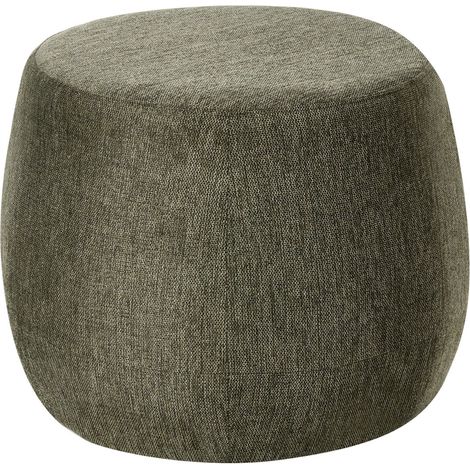 Pouf Rond Moderne en Tissu pour Salon et Chambre à Coucher Vert Foncé Ashton