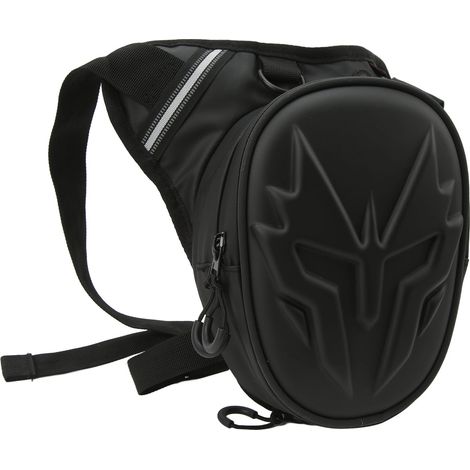 Sacoche de jambe moto PVC mat étanche pochette cuisse multifonction pack extérieur noir (1/5)