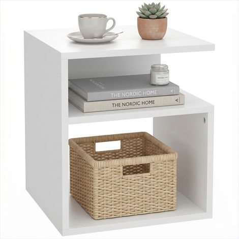 Table d'appoint Table d'appoint 3 niveaux 35 x 35 x 41,5 cm blanc (1/5)
