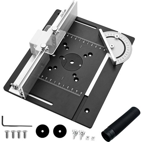 Table Router Plate Aluminium, Table Milling Insert With Angled Torsion Support, Router Plate, Wood Router Accessory For Milling Grooving Finish (1/5)