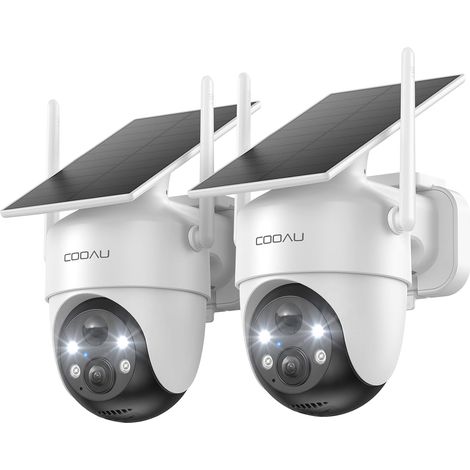 Camera Surveillance WiFi Exterieure sans Fil Caméra Solaire 3MP 360° PTZ, Wi-FI 6, Recharge Basse Luminosité, Détection PIR Intelligente, Appairage Bluetooth, 2.4 GHz, IP66 (1/5)