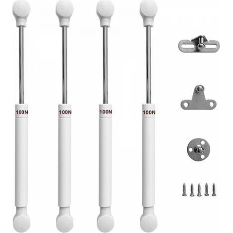 Lot de 4 Porte Armoire de Cuisine Vérin à Gaz 100N Relevable Ressorts à Gaz Rester Charnière Amortisseur Pistons Pneumatique Soutien pour Levage Portes Meuble (1/5)