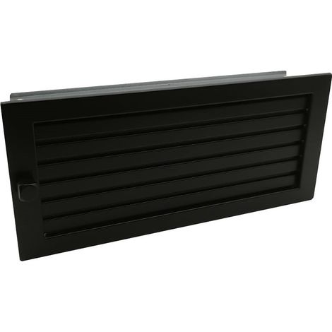 Grille d'air chaud en acier galvanisé Noir - 35 x 23 cm