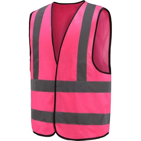 Warnweste mit Reflektorstreifen, Rosa, Größe L (1/4)