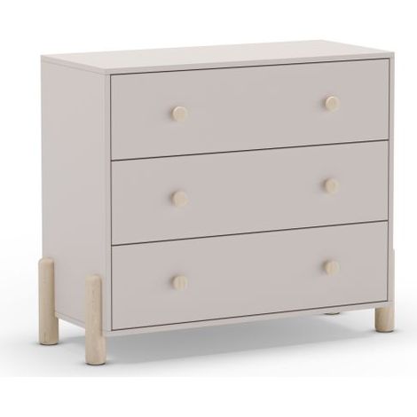 Cómoda de 3 cajones amplios y versátiles 90x80 cm Misty Dawn Beige - Oak Soft (ancho) x 80cm (alto) (1/5)