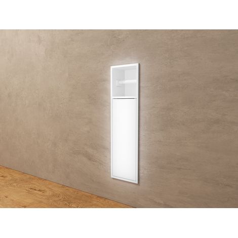 MEDIMEX HOR007/BL EGEAN Hornacina Con Puerta y Portarrollos 17x60 Blanco Mate - ref: HOR007/BL (1/2)