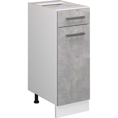 Mueble bajo de cocina R-Line, Hormigón, 30 cm sin encimera, Vicco
