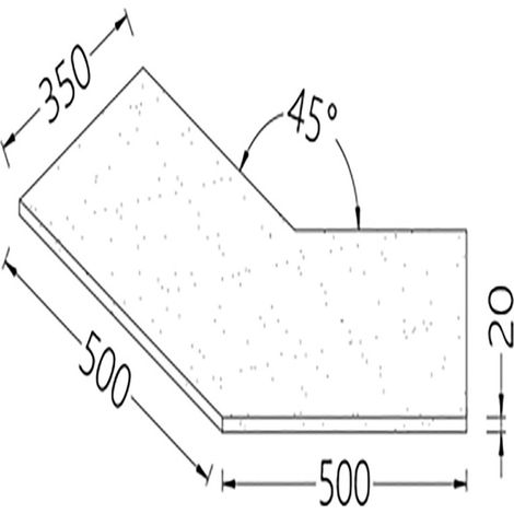 Option - tablette de service angle 45°- 20 mm strat. - Diamond