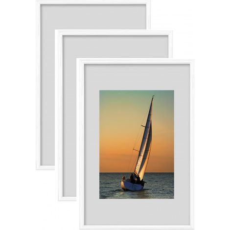 Lot de 3 cadres - Erica - 40 x 50 cm - Blanc - Livraison gratuite (1/3)